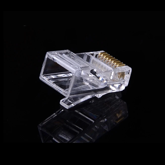 50 шт. разъем RJ45 Cat5 8P8C модульный Ethernet кабель Позолоченный Cat 5 ОБЖИМНАЯ сеть RJ 45