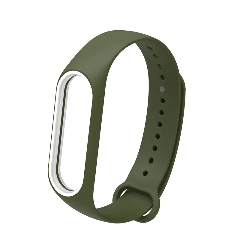 Mi Band 3 4 спортивный ремешок браслет часы силиконовый ремешок для xiaomi mi band 3 4 аксессуары браслет для xiaomi mi Band 3 ремешок - Цвет: ArmyGreen White
