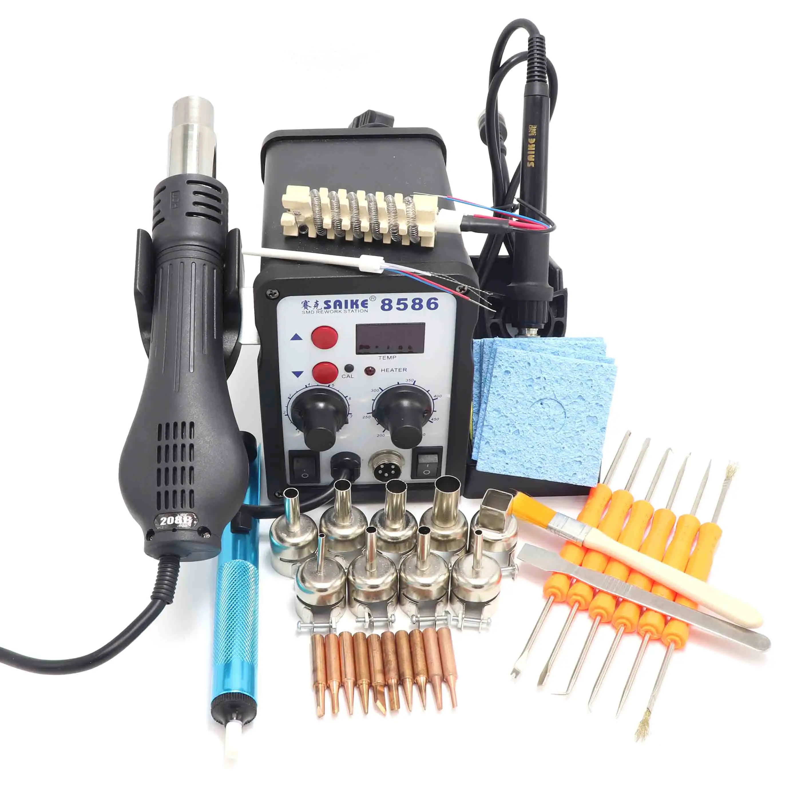 Package C SAIKE 8586 700 Вт ESD паяльная станция светодиодный паяльник с цифровым дисплеем паяльная станция BGA паяльная станция горячий воздух сварочный аппарат - Цвет: Package C