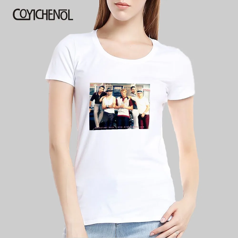 

Backstreet Boys customize print tshirt women solid color regular tee funny design short sleeve top Modal casual tshirt homme