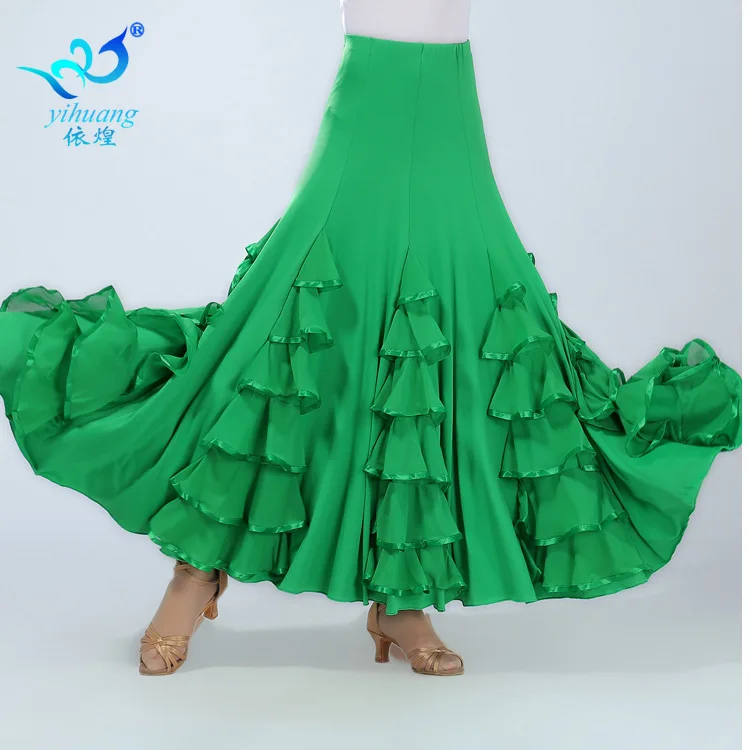 Женская юбка для бальных танцев костюм современных женский длинный тренировок