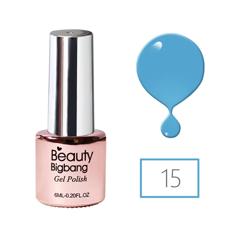 015 BeautyBigBang 6 мл синий Гель-лак для ногтей УФ светодиодный гель-лаки для гель-лаков для аксессуары для ногтей маникюрный Топ замачиваемый синий гель для ногтей - Цвет: 015