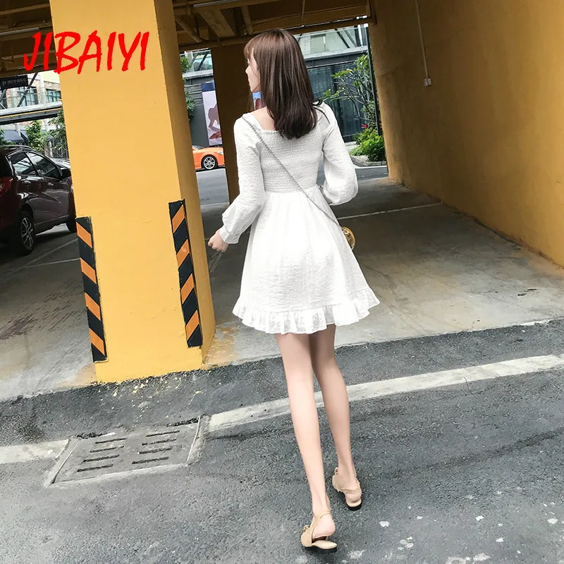 JIBAIYI весеннее элегантное Плиссированное женское офисное платье рубашка