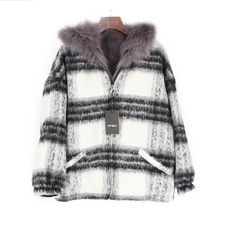OFTBUY Мода 2017 г. зимняя куртка для женщин пальто из натурального Лисьего Мех