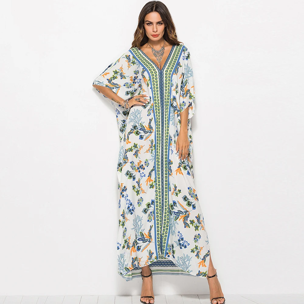 Для женщин Макси платья Boho моды Цветочный принт Весна Путешествия пикантные вечерние праздничные летние