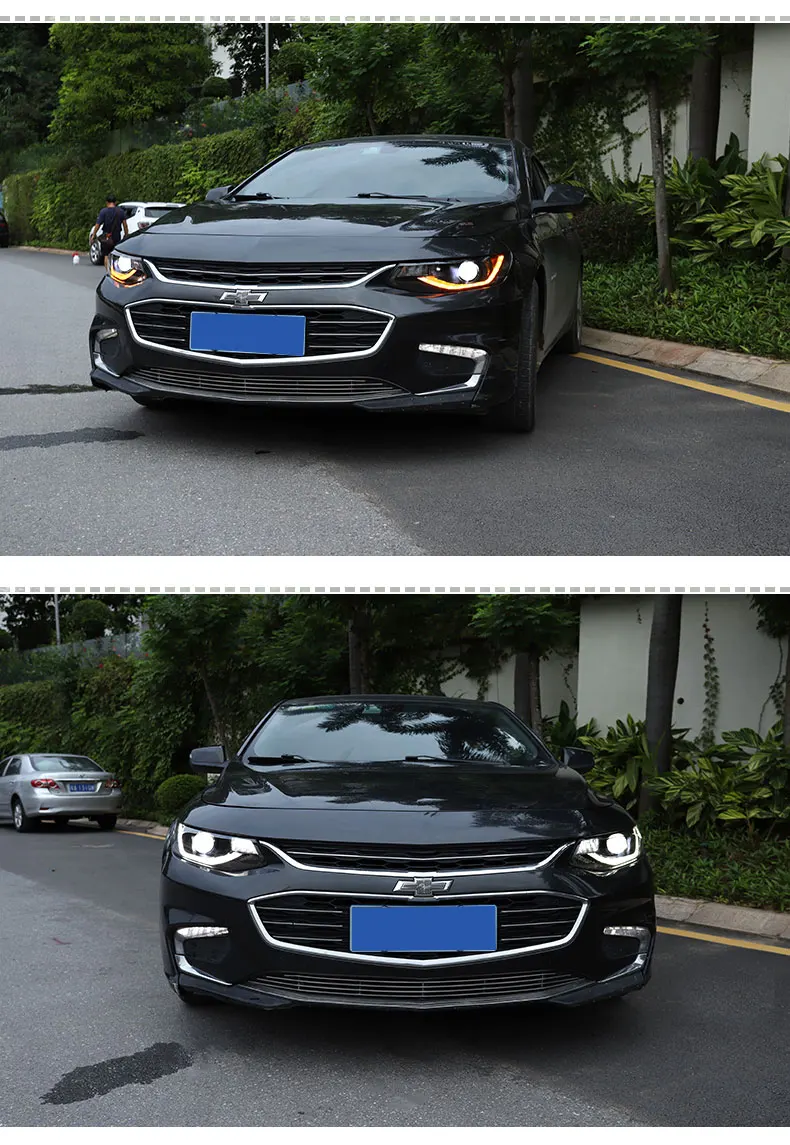 Автомобильный Стайлинг для фары Malibu- Malibu светодиодный светодиодные дневные ходовые огни на передних фарах Динамический указатель поворота би-ксенон HID аксессуары