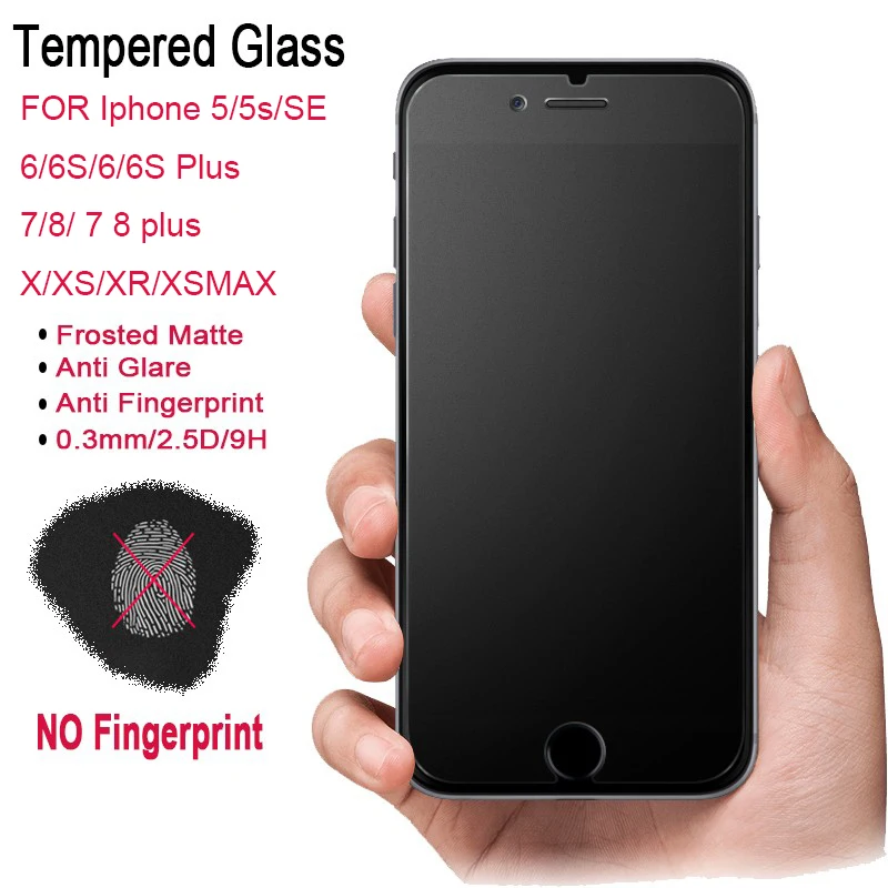 100 шт. антибликовое матовое закаленное стекло для защиты экрана iPhone 11promax/XSmax/XR/6/7/8