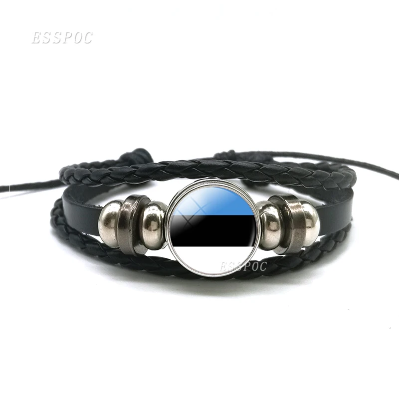 Кожаный браслет с флагом для мужчин кожаный России Украины Японии Молдавии