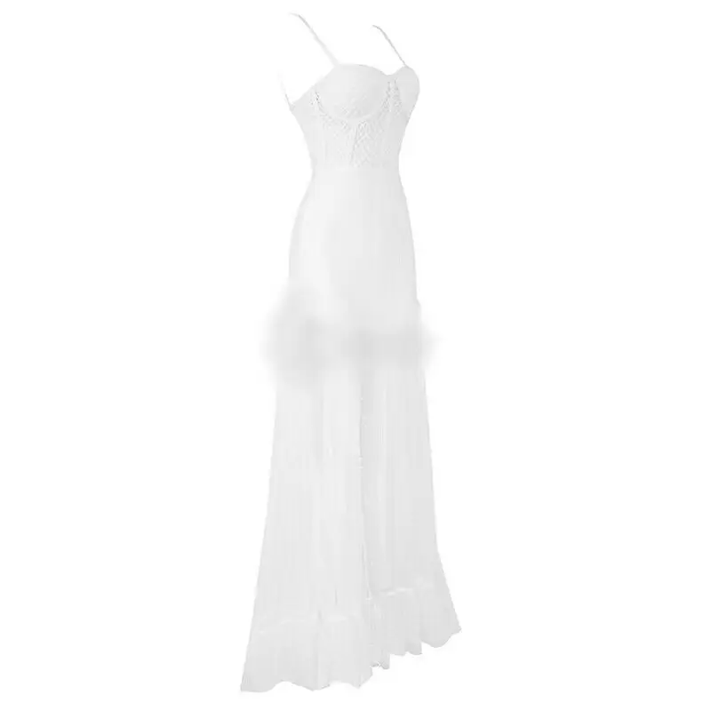 Высокое качество белый цвет без застежки с кружевным плетением вырезами из