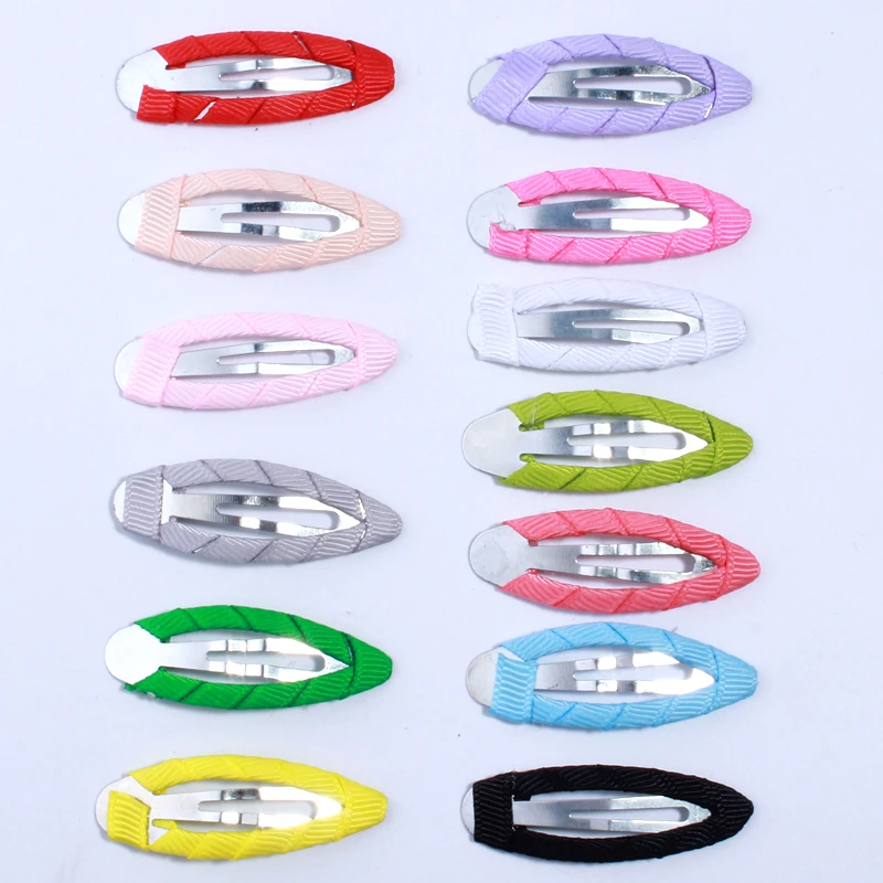 

10PCS 4.8CM Wrapped Alloy Snap Clip Girl Girl Hairpin Kids Barrettes Hair Accessories Prong Alligator Brooch for Women Hair