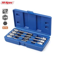 hi spec 7pc 38 extra long socket set 110mm socket adatper for torque socket wrench hex allen key screwdriver bit set 3 10mm