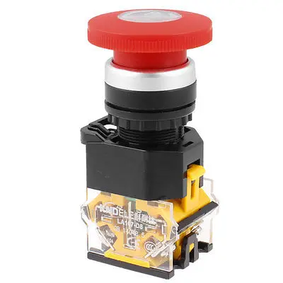 

Replacement NO NC Red Signal Self Lock Push Button Switch 415V 10A