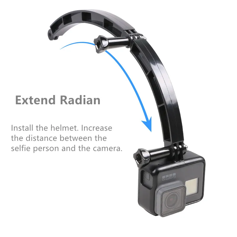 motorcycle helmet mount extended arc bracket arm 3-way holder With fixed base for dji Osmo Action camera Accessories | Электроника