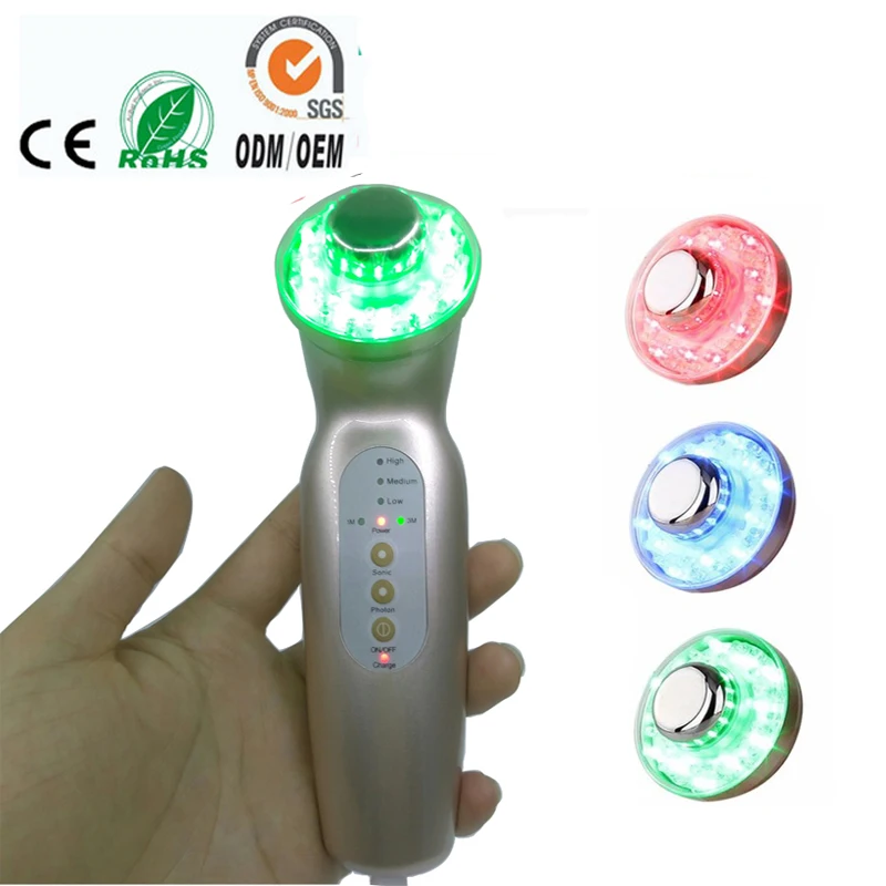 Two Head Replaceable Galvanic Face And Body Spa 3mhz&amp1mhz Utrasonic Photon Rejuvenation Firming Skin Care Facial Beauty Machine | Красота