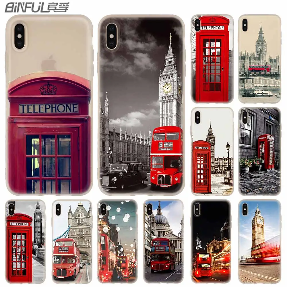 

Silicone Soft Coque Shell Case For Apple iPhone 13 12 11 Pro X XS Max XR 6 6S 7 8 Plus Mini SE 2020 London Bus England TeleCoque
