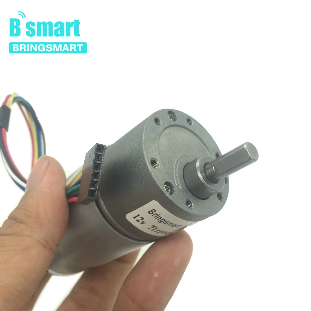 Bringsmart JGB37-555B мотор-редуктор постоянного тока 12 В диск АЦП мини-мотор с кодировочной платой микроскоростной измерительный мотор