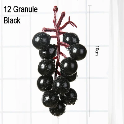 12 Black Xuanxiaotong 10 шт./компл. Искусственные цветы винограда фрукты черные, красные, зеленые фиолетовый изюм виноград передачи растения Фрукты Двор садовый декор - Цвет: 12 Black