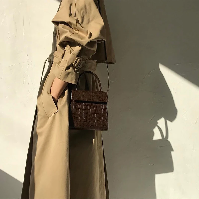 

Bag for women Handbag female retro square crocodile pattern chic bag slung versatile small square bag