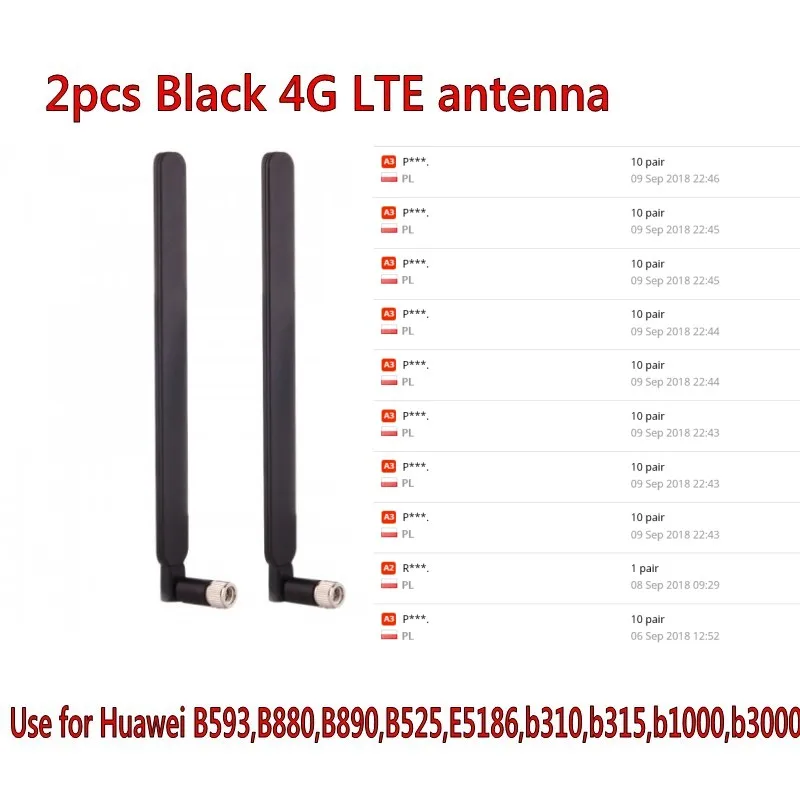 2 шт. антенна B593 5dBi SMA Male для 4G LTE Router as E5186 B315 B310 B525 (белый/черный)|antenna for router|antenna sma