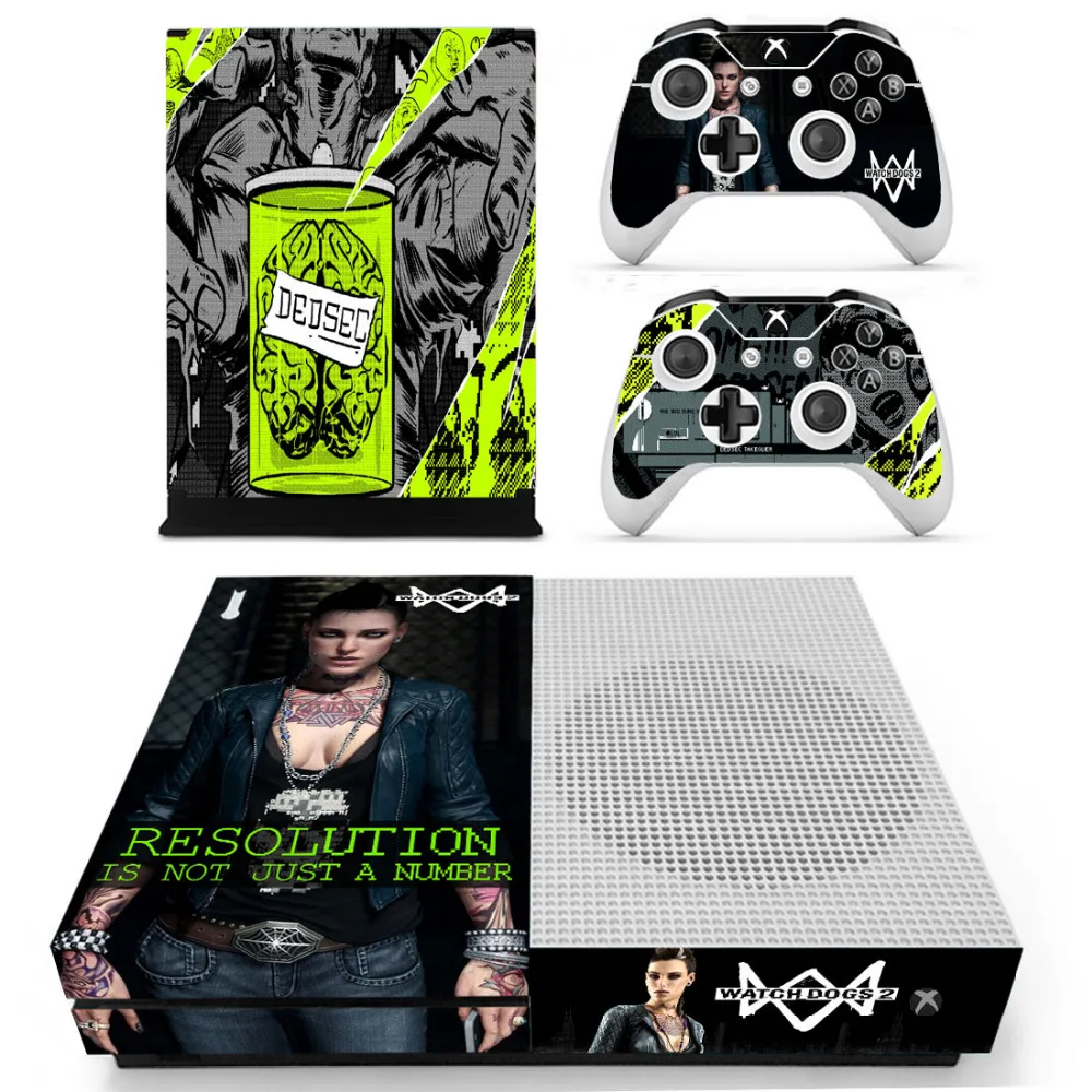 Наклейка Game Watch Dogs 2 для консоли Microsoft Xbox One S и контроллера S|decal skin sticker|decal stickerwatch dogs