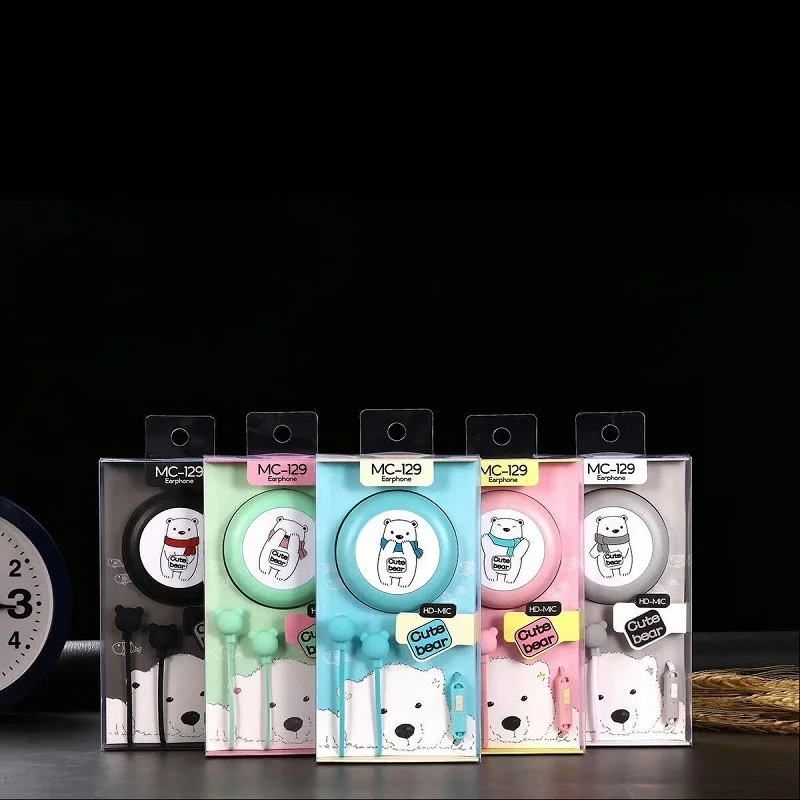 ПВХ 3 5 мм наушников в виде милого медведя наушники вкладыши гарнитура с