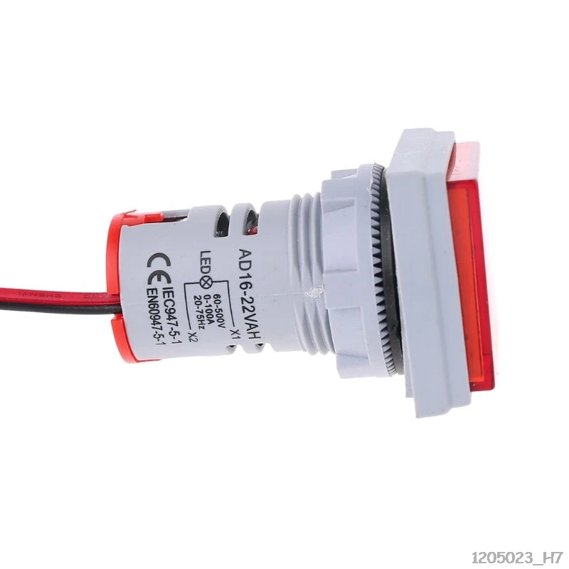 Digital 3in1 AC Ammeter Voltmeter Hz Current Frequency Meter Square Signal Light 22mm Digital Voltage Amp Hz Led Lamp Indicator