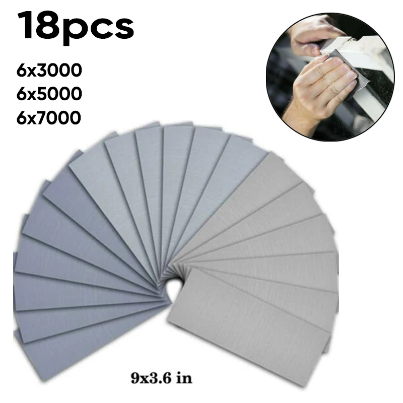 Серый наждачная бумага 9 1*22 см карбид кремния шлифовальный лист аксессуары 18 шт