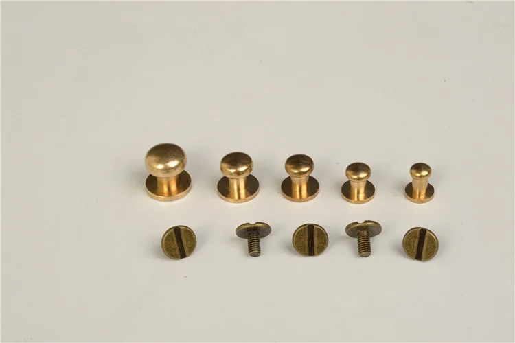 Высококачественные заклепки из твердой латуни и кожи самодельные винты для