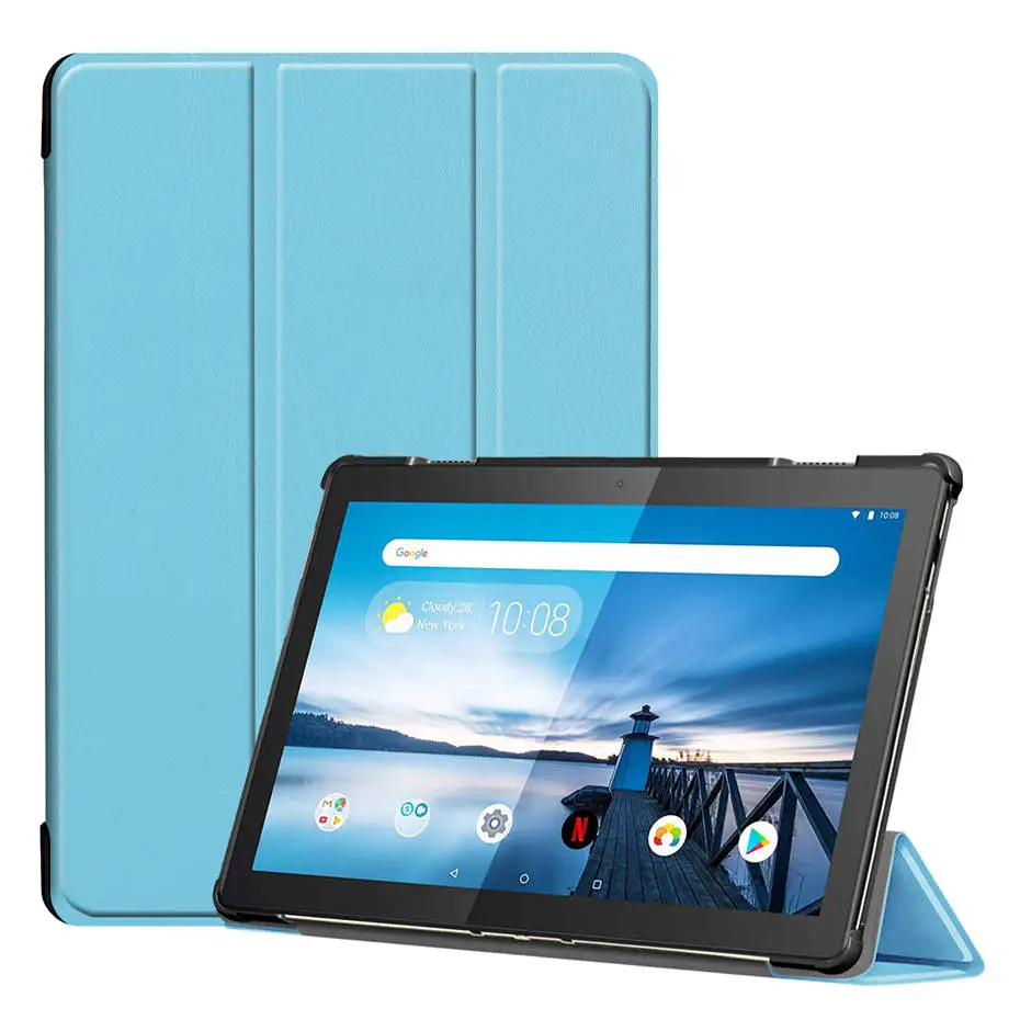 Магнитный чехол из искусственной кожи для lenovo Tab M10 TB-X605F TB-X605L 10,", чехол для планшета с бесплатной защитой экрана+ стилус