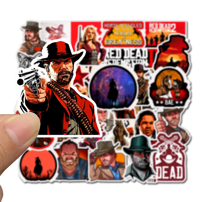 50 шт. Топ игры Красный Dead Redemption наклейки для ноутбука ПК скейтборд велосипед мотоцикл DIY водонепроницаемые игрушки Стикеры