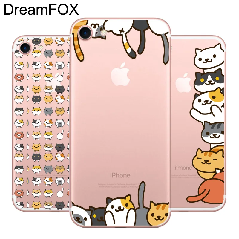 DREAMFOX L513 милый Кот силиконовый чехол-накладка из мягкого ТПУ чехол Обложка для Apple iPhone 11 Pro XR XS Max 8X7, 6, 6 S, Plus, 5, 5S SE 5C 4 4S