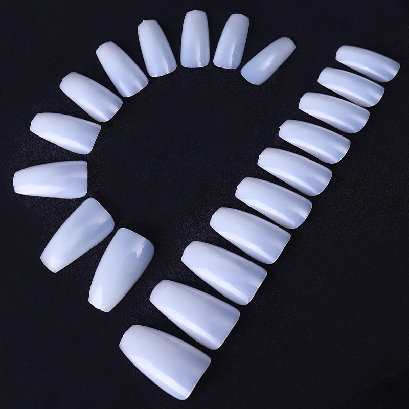 1 коробка 100 шт. накладные ногти форма гроба длинные красивые полностью