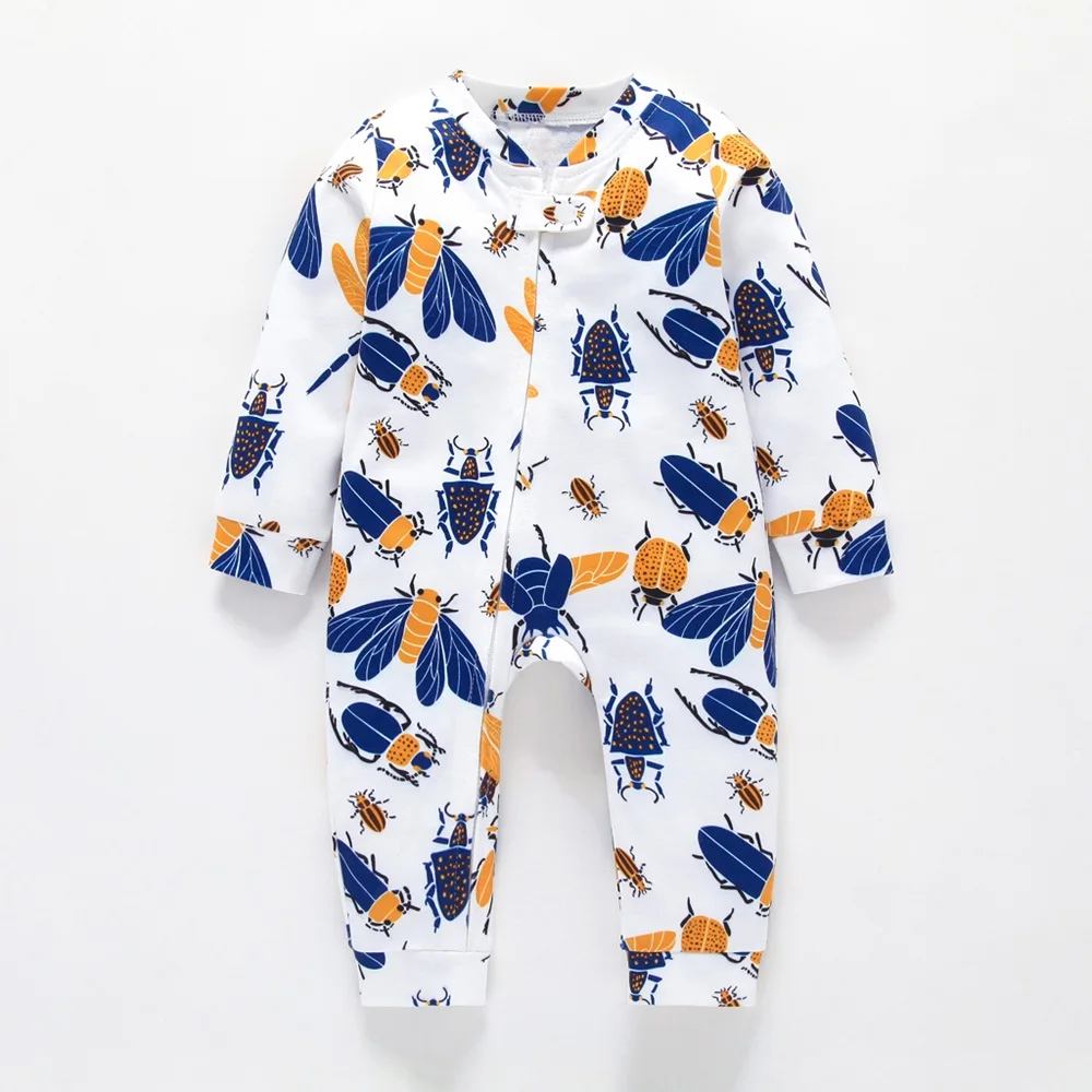 New Kids Infant Baby Boy Clothes Long Sleeve Zipper Winter Autumn Bee Romper Jumpsuit Sunsuit Cotton Warm Cotton Outfit 0-2T