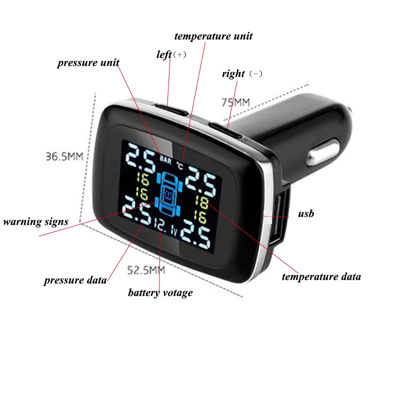 TPMS TP620 беспроводная цифровая система мониторинга давления в шинах сигнализация