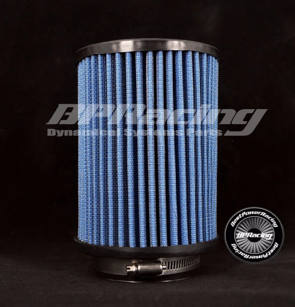 Универсальный Круглый прямой воздушный фильтр BPRACING сетчатый синий 3 дюйма/76 мм