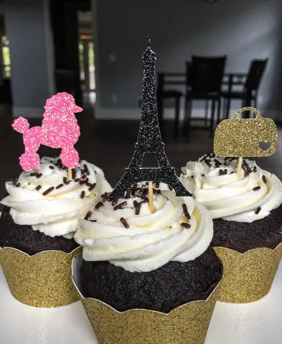 

Блестящие тропические Свадебные топперы для кексов на День святого Валентина для украшения вечеринки пончики