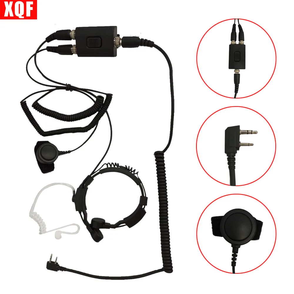 XQF NEW Details about Military Police Throat Mic Air Tube Headset for ICOM V8 V82 V85 V80E two way radio