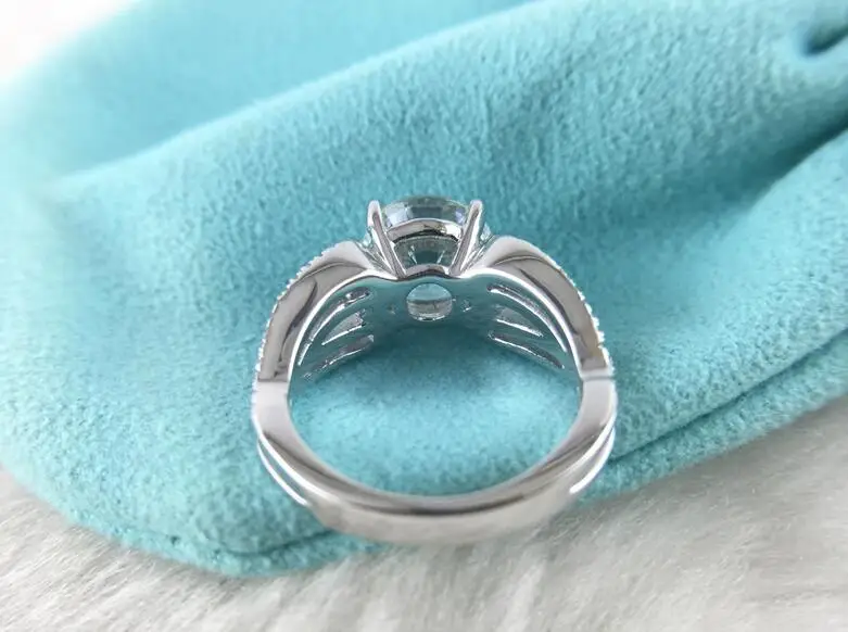 Чистое серебро оригинал 3 карата мужской Диамант 925 кольцо ювелирное изделие для