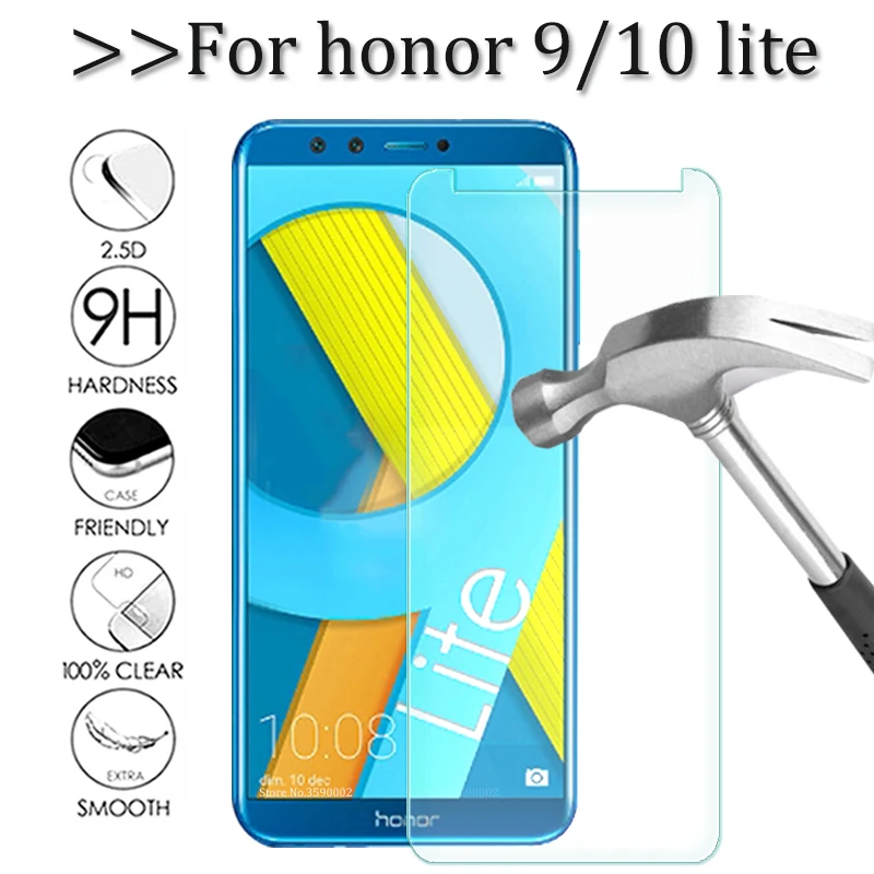 Закаленное стекло на Honor 9 10 Lite легкое Защитное для Huawei Honer lite Защита экрана
