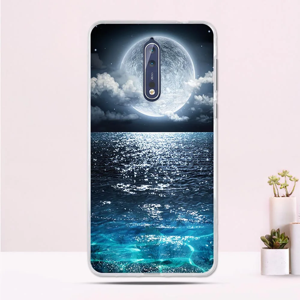Силиконовые ТПУ чехлы для телефонов Nokia 8 чехол 3D роскошные милые цветочные