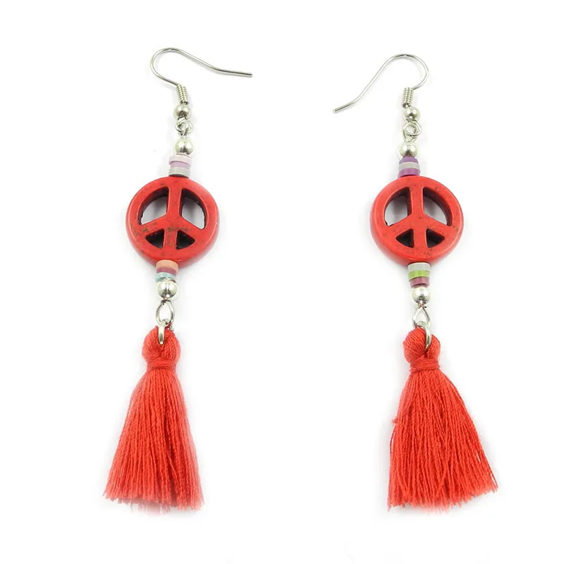 WELLMORE long Tassel earrings have blue/orange/pink/beige/red/green/yellow 7 color fashion tassel for women | Украшения и
