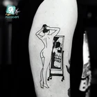 Горячая Распродажа боди-арт черно-белый Рисунок маленький элемент маленькие цветы Цветочные балетные Водные Переводные временные искусственные татуировки наклейки