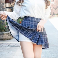 summer plaid shorts skirts women korean style pleated mini skirt high waist harajuku sweet girl slim cute skirts feminina ld843
