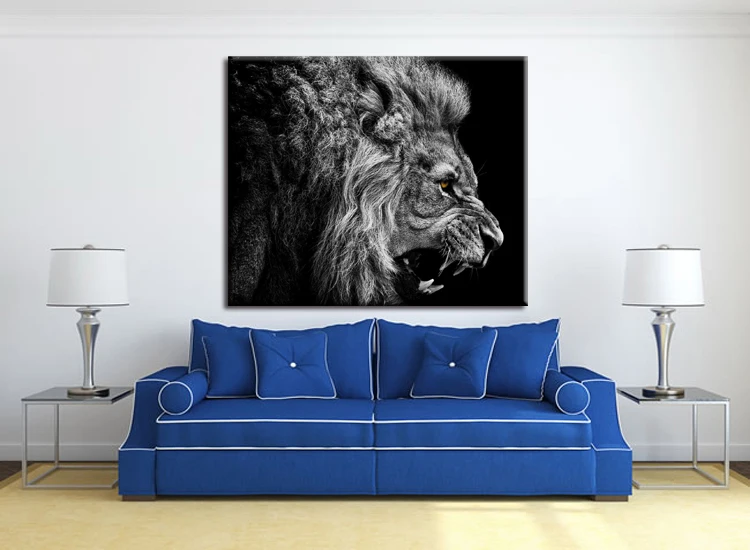 1 шт./компл. HD печать животных Мужской Лев настенная живопись холст декор комнаты