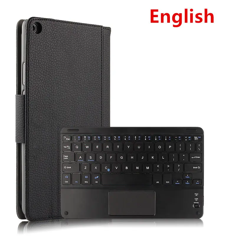 black English Беспроводная Bluetooth клавиатура для huawei MediaPad T3 8,0 чехол Защитный Кожаный Honor Play Tablet 2 " KOB-W09 KOB-L09 T38 - Цвет: black English