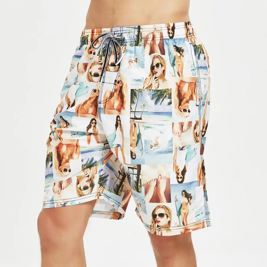 Пляжные шорты с рисунком размера плюс плавательные плавки для серфинга