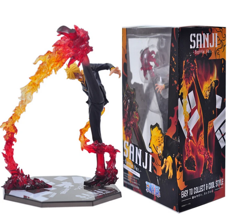 Аниме One Piece Cool 6 8 &quotOne Black Leg Sanji Fire Battle Version в коробке экшн фигурка из ПВХ