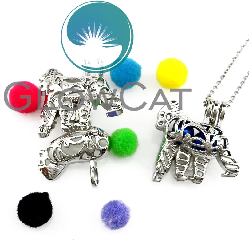 K575 Cute Gorilla Beads Cage Pendant Making Animal Shaped Essential Oil Diffuser Locket Necklace Kids Boys Friends Gift Jewelry | Украшения