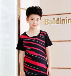 kid black shirt Новая футболка для бадминтона, Детские теннисные майки для мужчин и женщин, рубашка для настольного тенниса, шорты, одежда, Детская Спортивная футболка - Цвет: kid black shirt