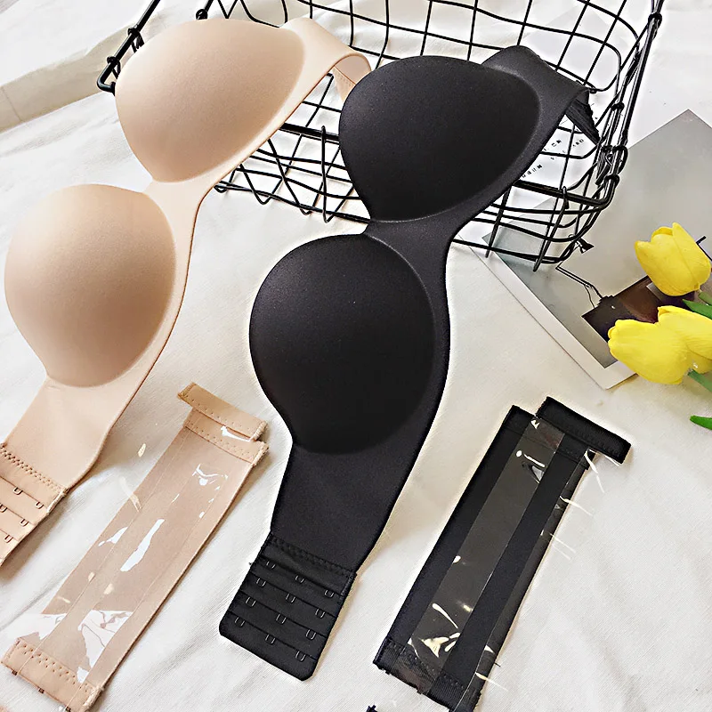 

LNRRABC 1PC New Hot Sale Complexion Push Up Strapless Wire Free Invisible Back Closure Seamless One Piece Sexy Female Bras